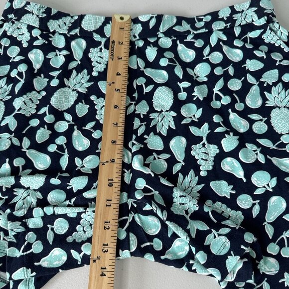 J Jill Wearever Shorts Size M Blue Fruit Print Pull On Pockets - Picture 6 of 11